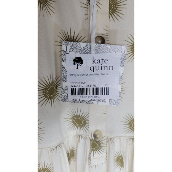 Kate Quinn 7Y Fennel Sun Long Sleeve Prairie Dress NWT Bamboo Tiered Cream Gold - Picture 2 of 4